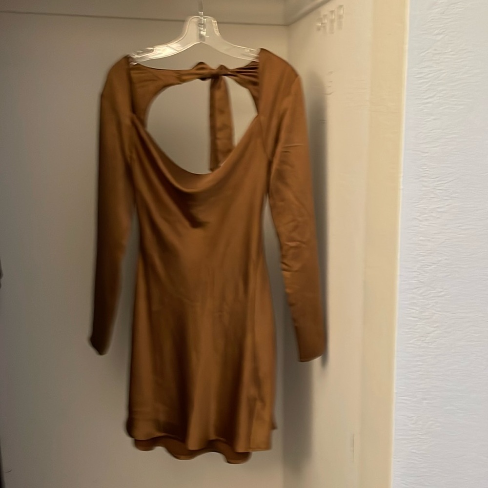 Selfie chocolate satin dress